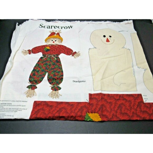 Vintage Sewing Panel Scarecrow Decoration Cut Sew Thanksgiving Fall Christmas - Picture 7 of 9